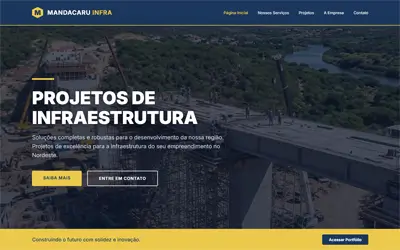 Hero section site engenharia — projeto ueqs 10